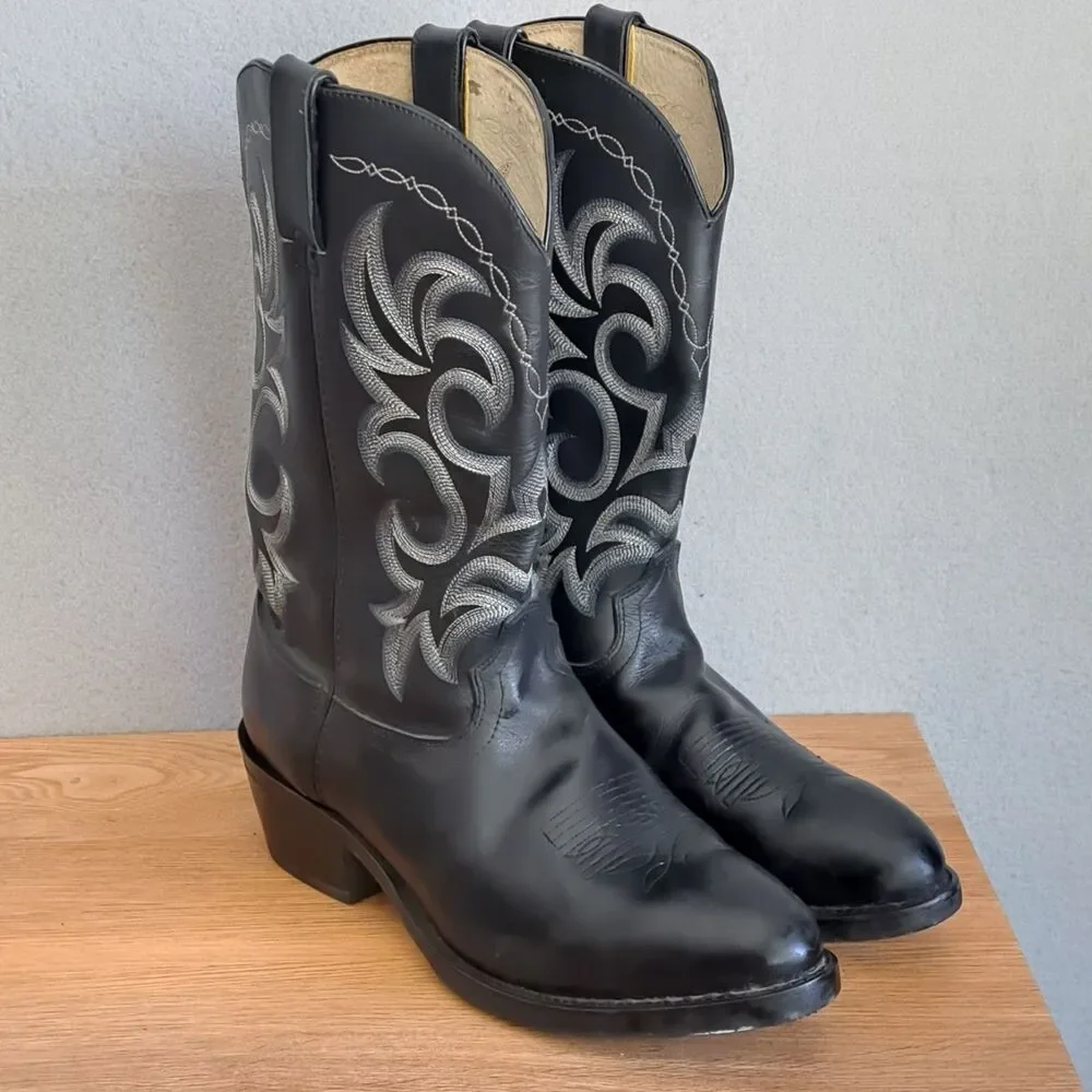 Durango Men’s 10.5 EE Extra Wide Shyloh Black Leather Embroidered Cowboy Boots